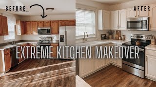 Kitchen Makeover on a Budget  Refinishing Kitchen Cabinets  Kitchen Makeover Ideas [upl. by Marjana]