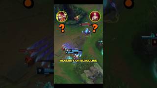 Alacrity VS Bloodline  Which Rune is Better leagueoflegends shorts educational [upl. by Saimerej184]