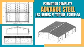 LES LIERNES ET TOITURE DUN HANGAR METALLIQUE FORMATION ADVANCE STEEL PARTIE 04 [upl. by Aidne]