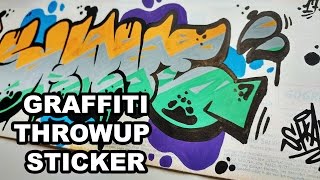 Graffiti Throwup Sticker quotShavequot Speedart [upl. by Cohlette]