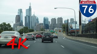 ⁴ᴷ Schuylkill Expressway Interstate 76 eastbound 4K VIDEO [upl. by Hanus769]