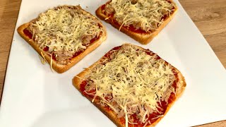 Pizza pain de mie au thon🍕  très facile et rapide 🍕 pizza recette recipe [upl. by Beckett]