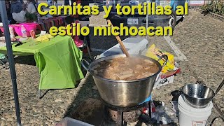 Carnitas y tortillas al estilo michoacan en Gilroy ca apatzingan [upl. by Ultan540]