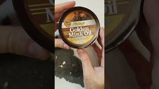 Using mink oil on your leather for leathercraft diy [upl. by Lerraj373]