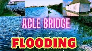 Acle bridge flooding after spring tide heavy rain amp high winds [upl. by Niveb]