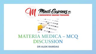 100 MCQs  MATERIA MEDICA  MEDI EXPRESS ONLINE LIVE CLASSES  AIAPGET  UPSC  HOMOEOPATHY [upl. by Claudelle737]