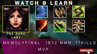 memOlyFinal The Dark Lady  1672 MMR  Watch amp Learn HoN Pro Game Play [upl. by Atyekram945]