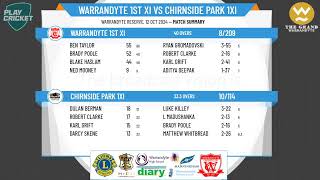 Warrandyte 1st XI v Chirnside Park 1XI [upl. by Adyaj916]