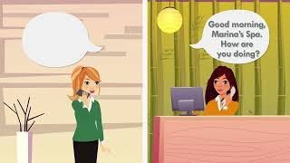 ENGLISH for RECEPTIONIST salon and spa  practice conversation [upl. by Nyrhtakyram425]