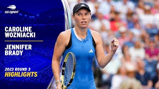 Caroline Wozniacki vs Jennifer Brady Highlights  2023 US Open Round 3 [upl. by Neerod]