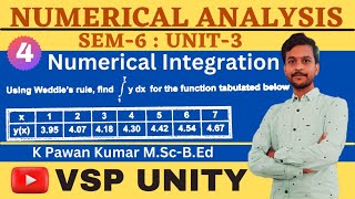 Problems on Weddles rule  Numerical Analysis  UNIT3 [upl. by Nirad]