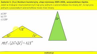 Miary kątów w trojkącie równoramiennym  MatFiz24pl [upl. by Llezo]