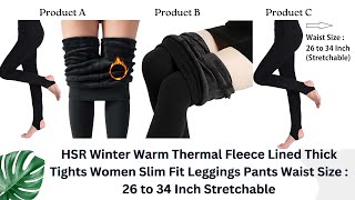 HSR Winter Warm Thermal Fleece Lined Thick Tights Women Slim Fit Leggings Pants [upl. by Noswad902]