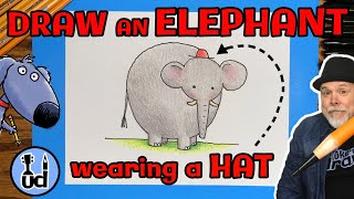 How to draw an ELEPHANT wearing a red Hat [upl. by Polash8]