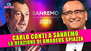 Carlo Conti a Sanremo La Reazione di Amadeus Spiazza [upl. by Lantz]