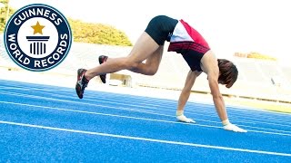 Fastest 100 m running on all fours  Guinness World Records [upl. by Lavina]