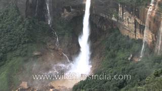 Nohkalikai Falls in Cherapunji  Tallest plunge waterfall in India [upl. by Oirevas]