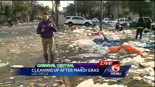 Cleanup crews take to streets after Mardi Gras celebrations in New Orleans [upl. by Ardnama]