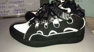 LANVIN Curb Suede Trim Sneakers Black Grey 3M Review from Topkickss [upl. by Blount]