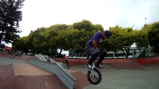 EXTREME UNICYCLE TRICKS  Street Unicycling  Chris Huriwai [upl. by Lewin116]