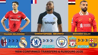 NEW CONFIRMED TRANSFERS amp RUMOURS 2025 🔥 Ft Nkunku SalahReijnders [upl. by Ariajaj343]