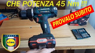 Avvitatore Parkside Lidl 20V 45Nm  Trapano a Batteria  prova avvitare viti su legno [upl. by Secunda]