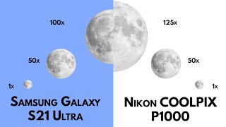 S21 Ultra vs Nikon P1000 Moon Zoom Test [upl. by Ode873]