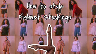 How to Style  Fishnet Stockings outfit ideas  Adriana LD [upl. by Yevette484]