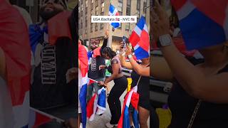 Bachata 🇩🇴 New York City style at Dominican Day Parade 🕺🔥💃 [upl. by Selima]