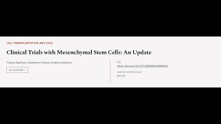 Clinical Trials with Mesenchymal Stem Cells An Update  RTCLTV [upl. by Yesnil]