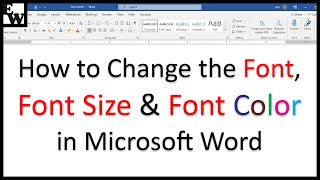 How to Change the Font Font Size and Font Color in Microsoft Word [upl. by Aires]