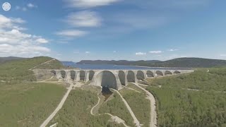 Visite d’un barrage hydroélectrique en réalité virtuelle vidéo 360 4K [upl. by Yahsel]