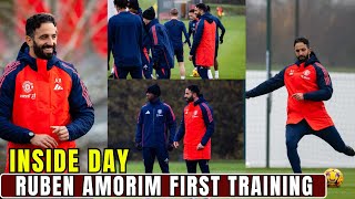 NEW ERA BEGINS Ruben Amorim Leads His First Training At Manchester United [upl. by Ardnosak]