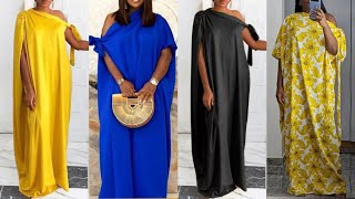 ASYMMETRIC ONE SHOULDER BUBU KAFTAN DRESS TUTORIAL [upl. by Clorinda]