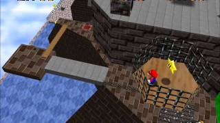 Super Mario 64  Whomps Fortress  Fall onto the Caged Island  12120 [upl. by Yecaj383]