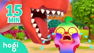 Learn Colors with Dinosaur Race｜15 min｜Learn Colors for Children  Compilation  3D Kids｜Hogi Colors [upl. by Ahsilram]