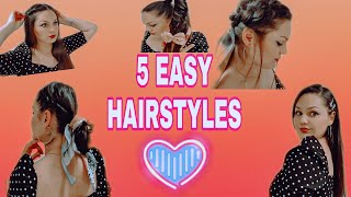 5 Modele flokesh te thjeshta  Easy hairstyles [upl. by Combes]