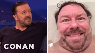 Ricky Gervais Loves Twitter Battles  CONAN on TBS [upl. by Agate]