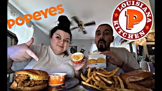 Popeyes Mukbang  CHICKEN SANDWICH HYPE OR NOT [upl. by Nestor]