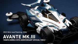 Mini 4WD Painting 33thAVANTE MKIII TKC 25TH SPECIAL VER2 [upl. by Kimberley674]