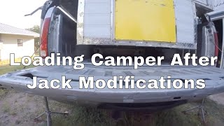 Loading Truck Camper After Jack Modification [upl. by Mcmillan]