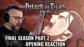 ATTACK ON TITAN FINAL SEASON PART 2 OPENING REACTION OP 7 Shingeki No Kyojin [upl. by Herodias]