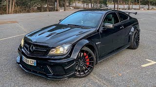 STRAIGHT PIPED Mercedes C63 AMG TERRORIZES THE STREETS [upl. by Luigino]