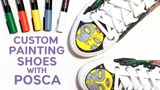 Custom Painting Shoes with Posca Paint Markers [upl. by Yerhpmuh]