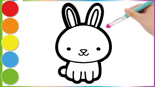 Cute Rabbit Drawing Painting amp Coloring For Kids and Toddlers Kids Art [upl. by Nannarb235]