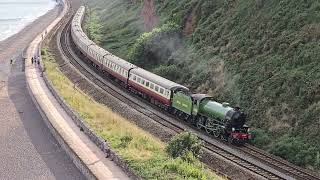 B1 61306 Mayflower passes Langstone Rock Dawlish with 1Z62 Kingswear to Wolverhampton 3 August 2024 [upl. by Ikaz501]