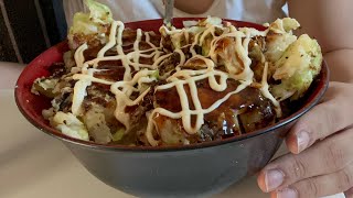 【ASMR】Okonomiyaki rice bowlお好み焼き丼asmr [upl. by Anialram]