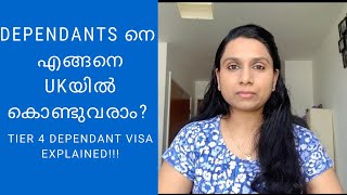 How to apply for Tier 4 dependant visaStudy in UKInternational StudentsUK VisaMalayalam Vlog [upl. by Dominica]