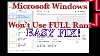 How To Fix Hardware Reserved RAM  Windows Won’t Use Full RAM Memory [upl. by Selrhc488]