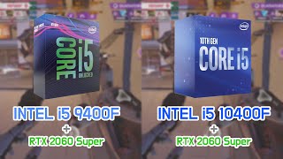 INTEL i5 9400F vs INTEL i5 10400F with RTX 2060 Super 5 Games [upl. by Egidius410]